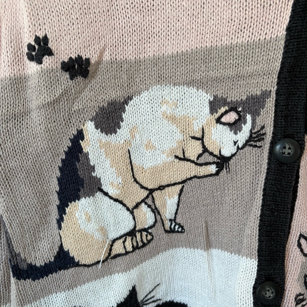 Vintage Blair Boutique Cat Sweater Vest XL Cat Lady Aesthetic Novelty Grannycore - Picture 8 of 11